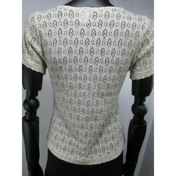 NOW Short Sleeve Threaded Crochet Lace Blouse - Picture 6 of 12
